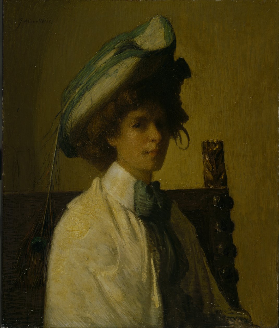 Påfuglfjæren, ca. 1907-08 av Julian Alden Weir