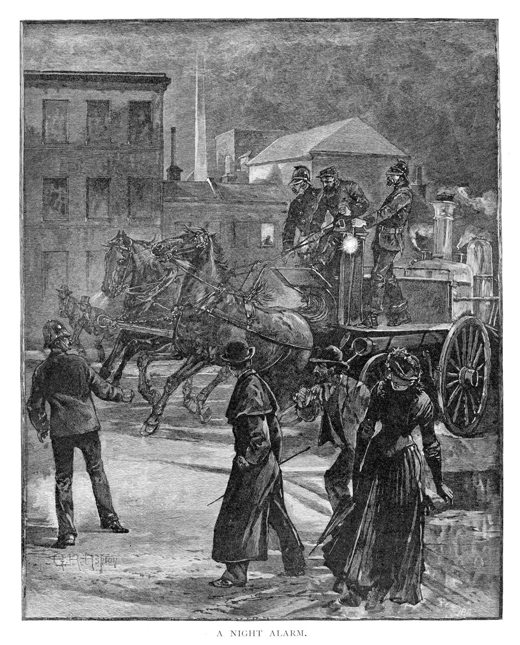 En nattalarm, 1886. av Julian Ashton