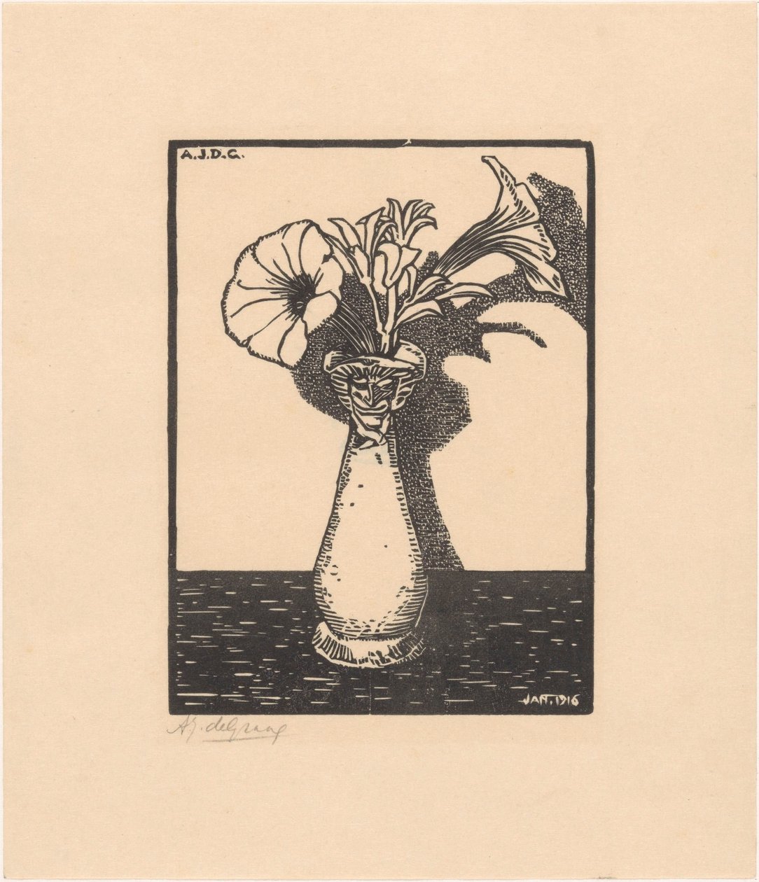 Vase med blomster av Julie de Graag (signed by artist)