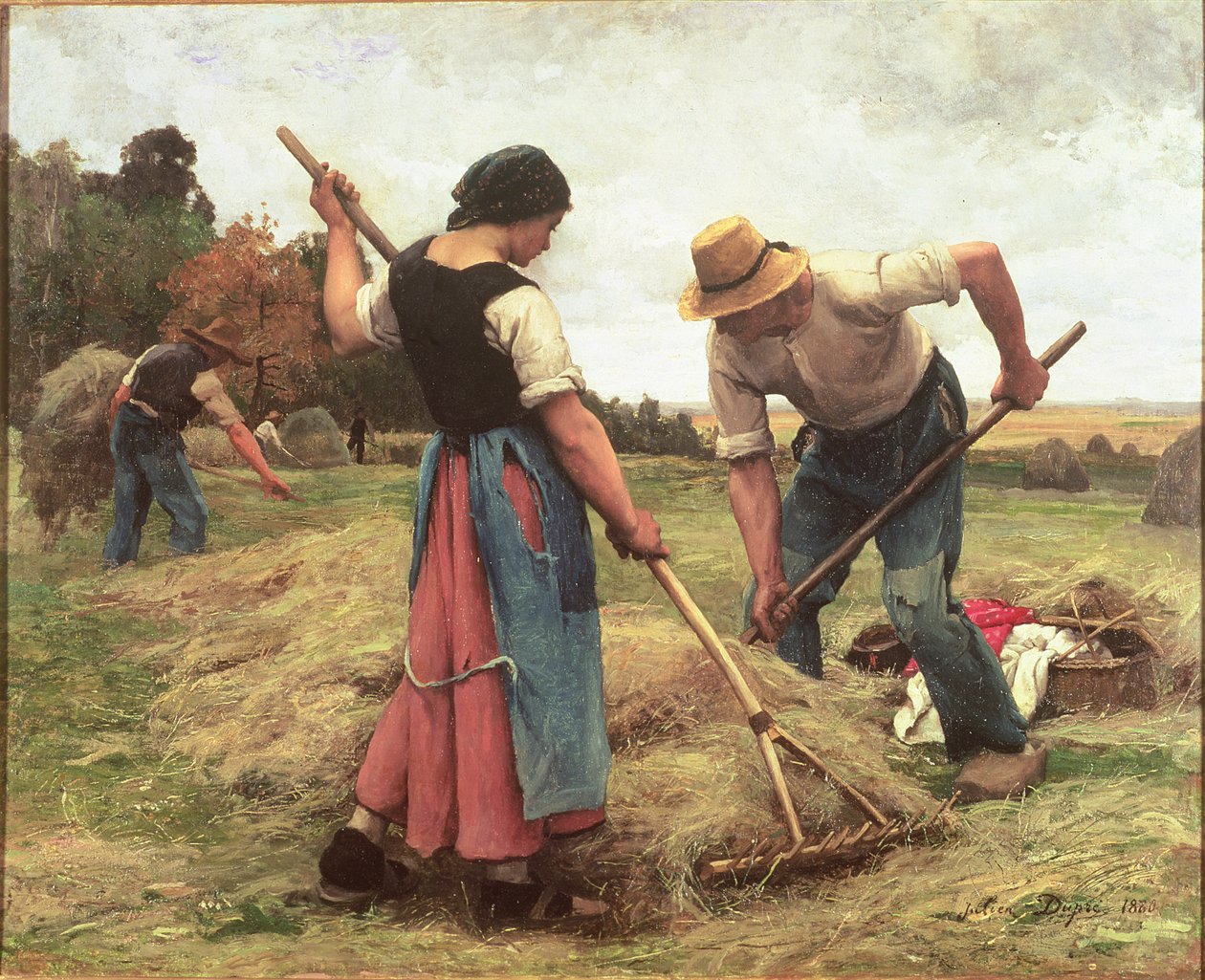 Høyproduksjon, 1880 (lerret) av Julien Dupre