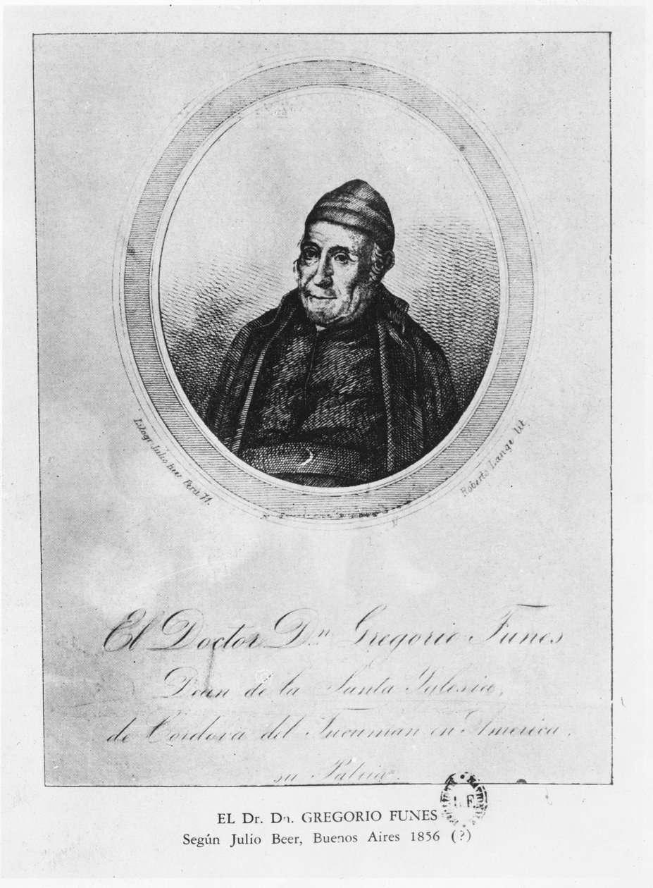 Gregorio Funes, 1856 av Julio Beer