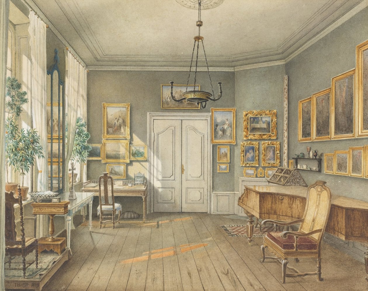 Musikkrommet til Fanny Hensel (nee Mendelssohn) av Julius Eduard Wilhelm Helfft