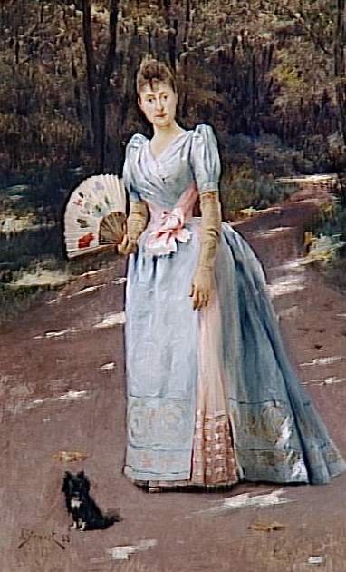 Kvinne i en hage av Julius Leblanc Stewart