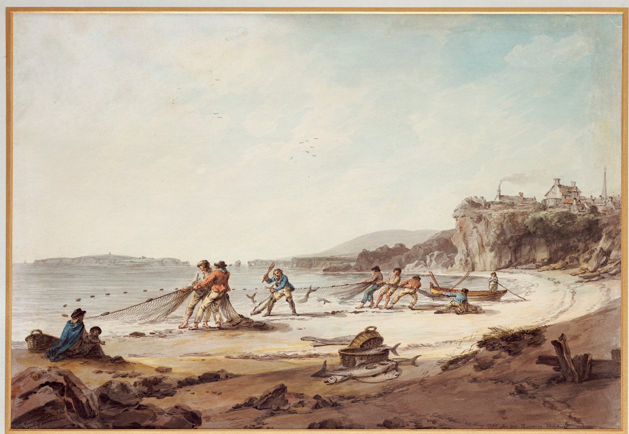 Et tegnenett i Tenby, 1795 av Julius Caesar Ibbetson