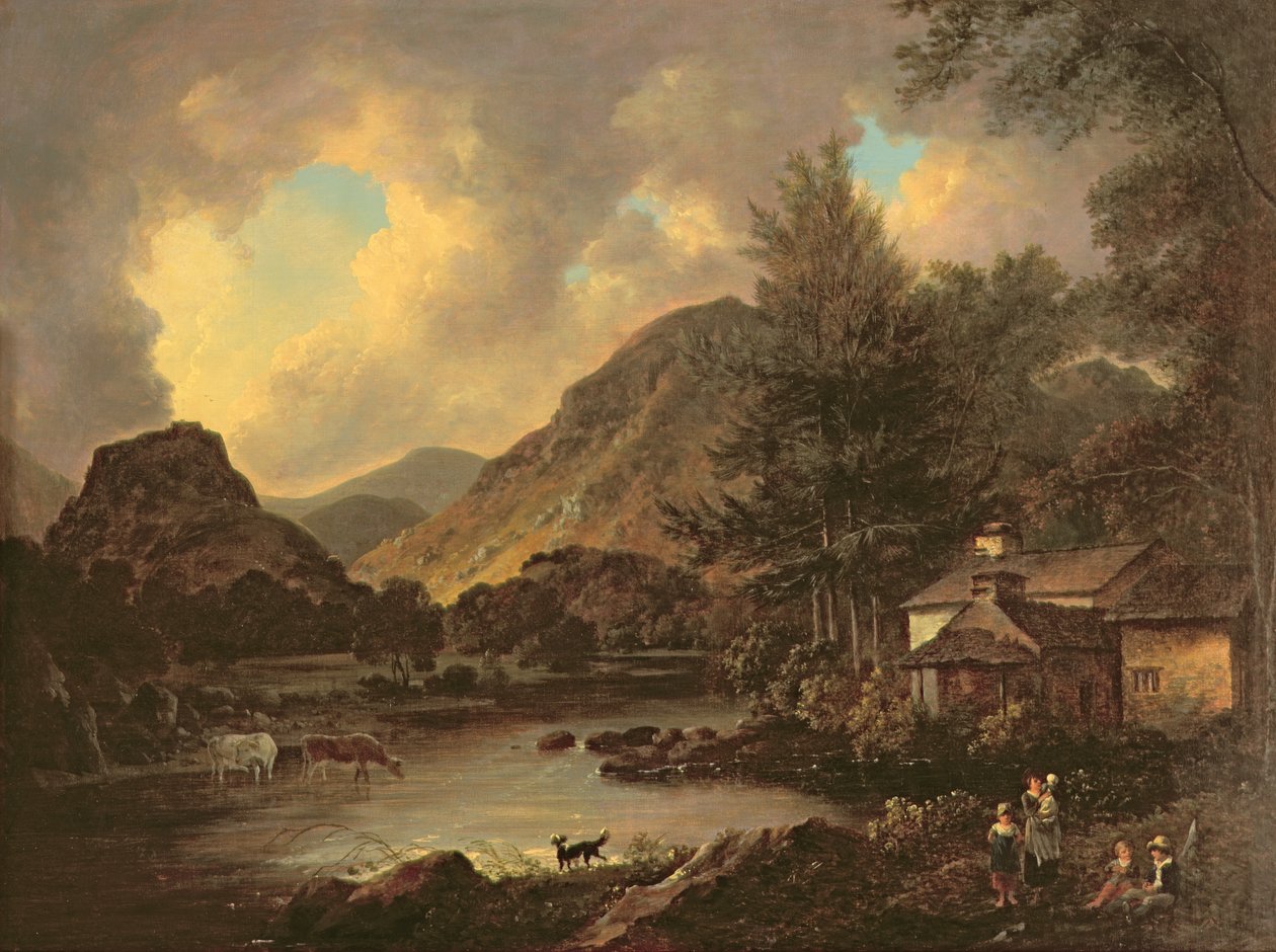 Castle Crag Borrowdale av Julius Caesar Ibbetson