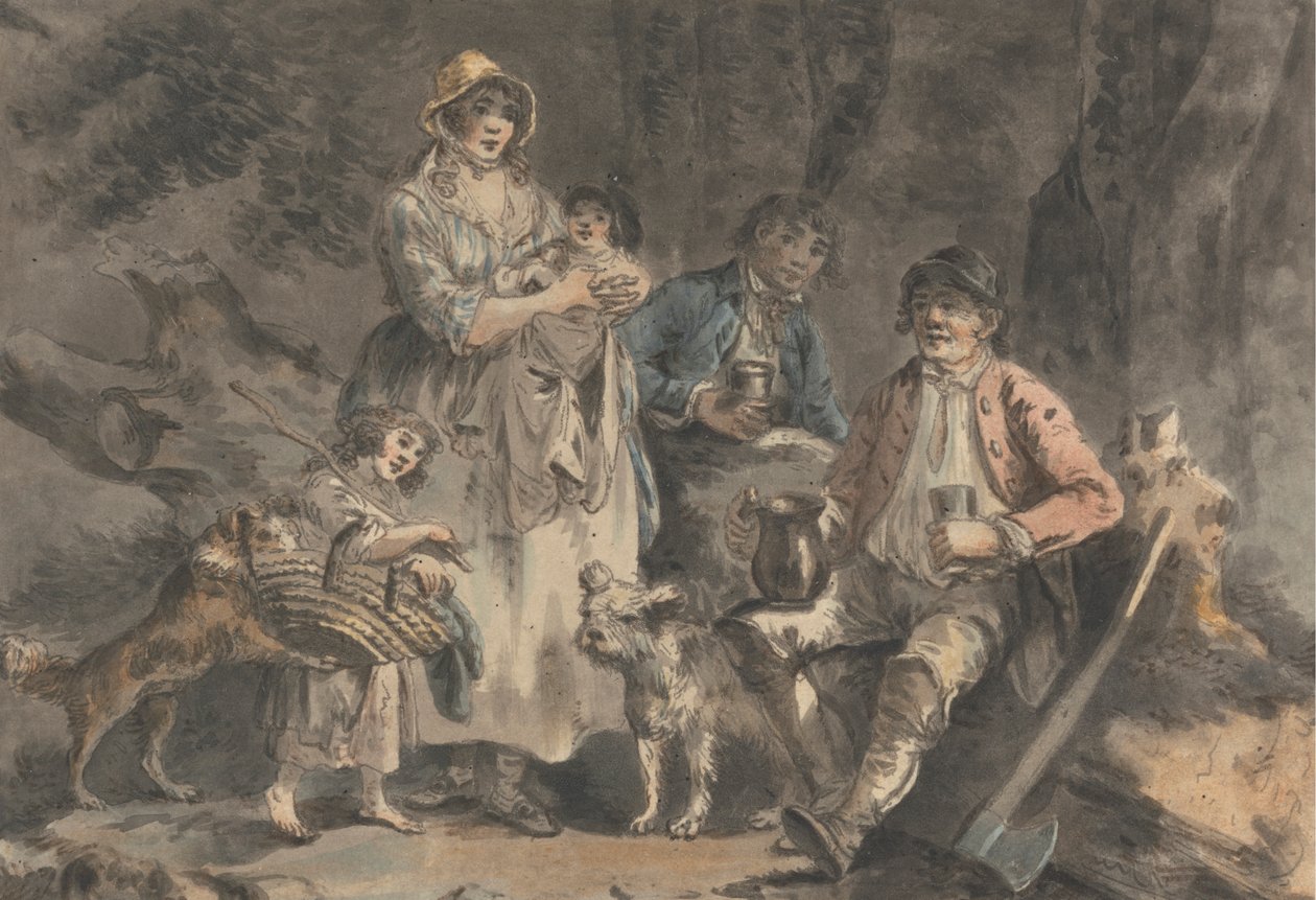Vedhogger og hans familie av Julius Caesar Ibbetson