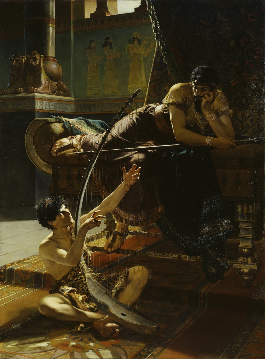 David og Saul, 1885 av Julius Kronberg