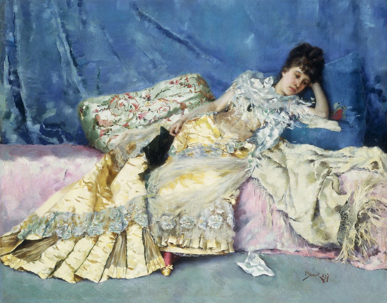 Lady on a Divan, 1877 av Julius Leblanc Stewart