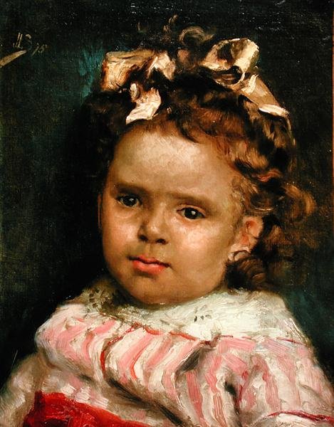 Little Girl Metisse (olje på lerret) av Julius Leblanc Stewart