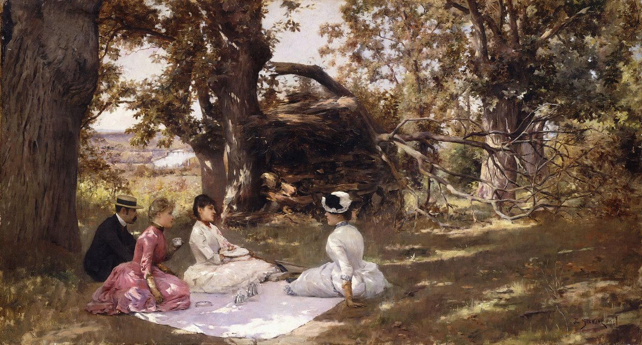 Piknik under trærne, 1896 av Julius Leblanc Stewart