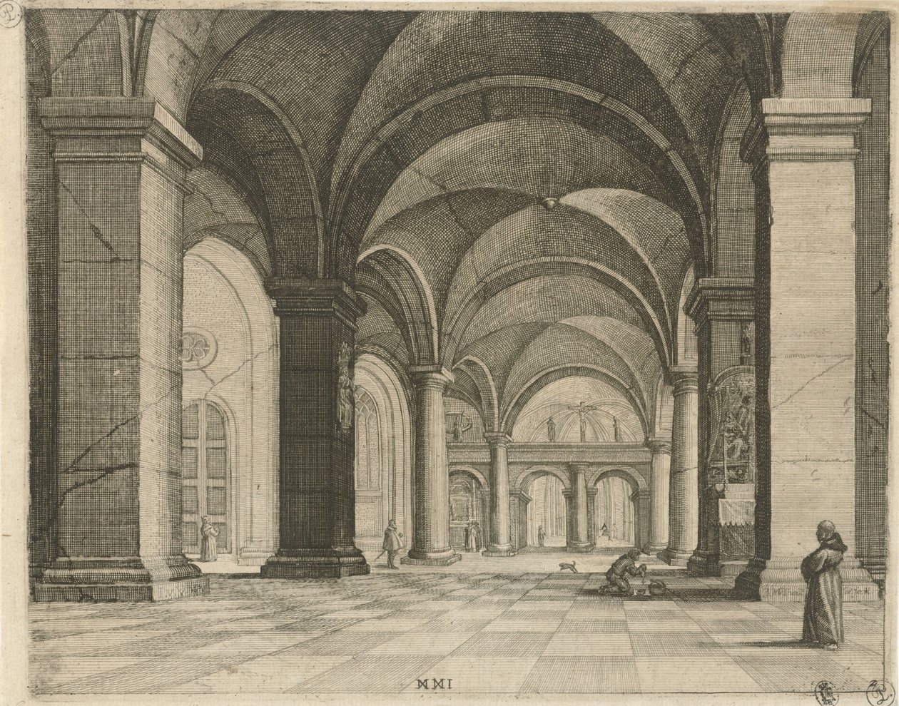 Kirkens interiør Perspectives (serietittel) av Julius Milheuser
