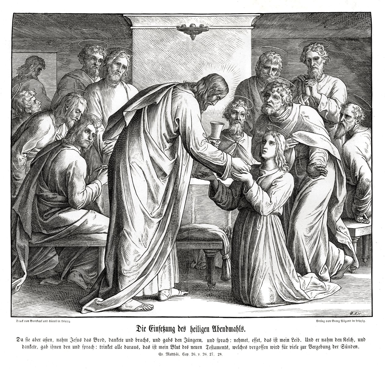 Eukaristien, Matteusevangeliet av Julius Schnorr von Carolsfeld