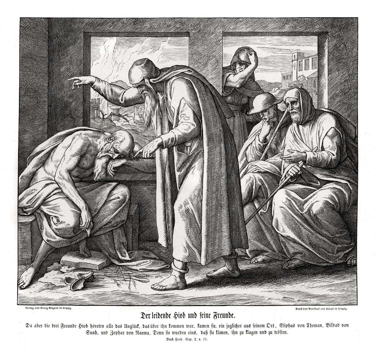 Jobs venner, Job av Julius Schnorr von Carolsfeld