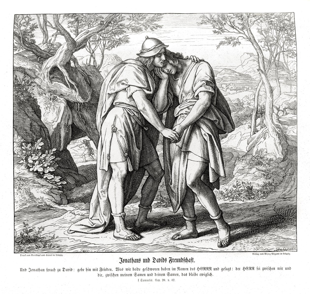 Jonathan og Davids vennskap av Julius Schnorr von Carolsfeld