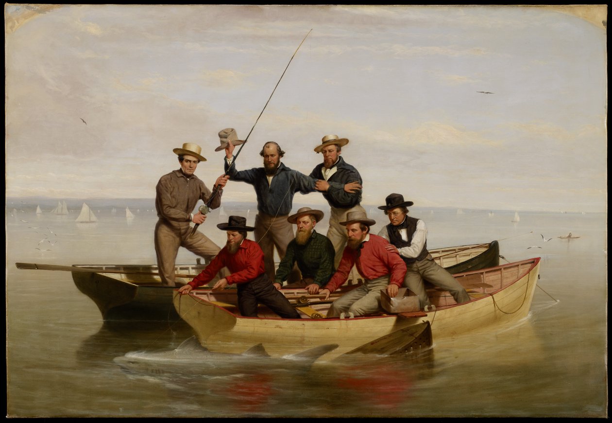 Et fiskefest utenfor Long Island, 1860 av Junius Brutus Stearns