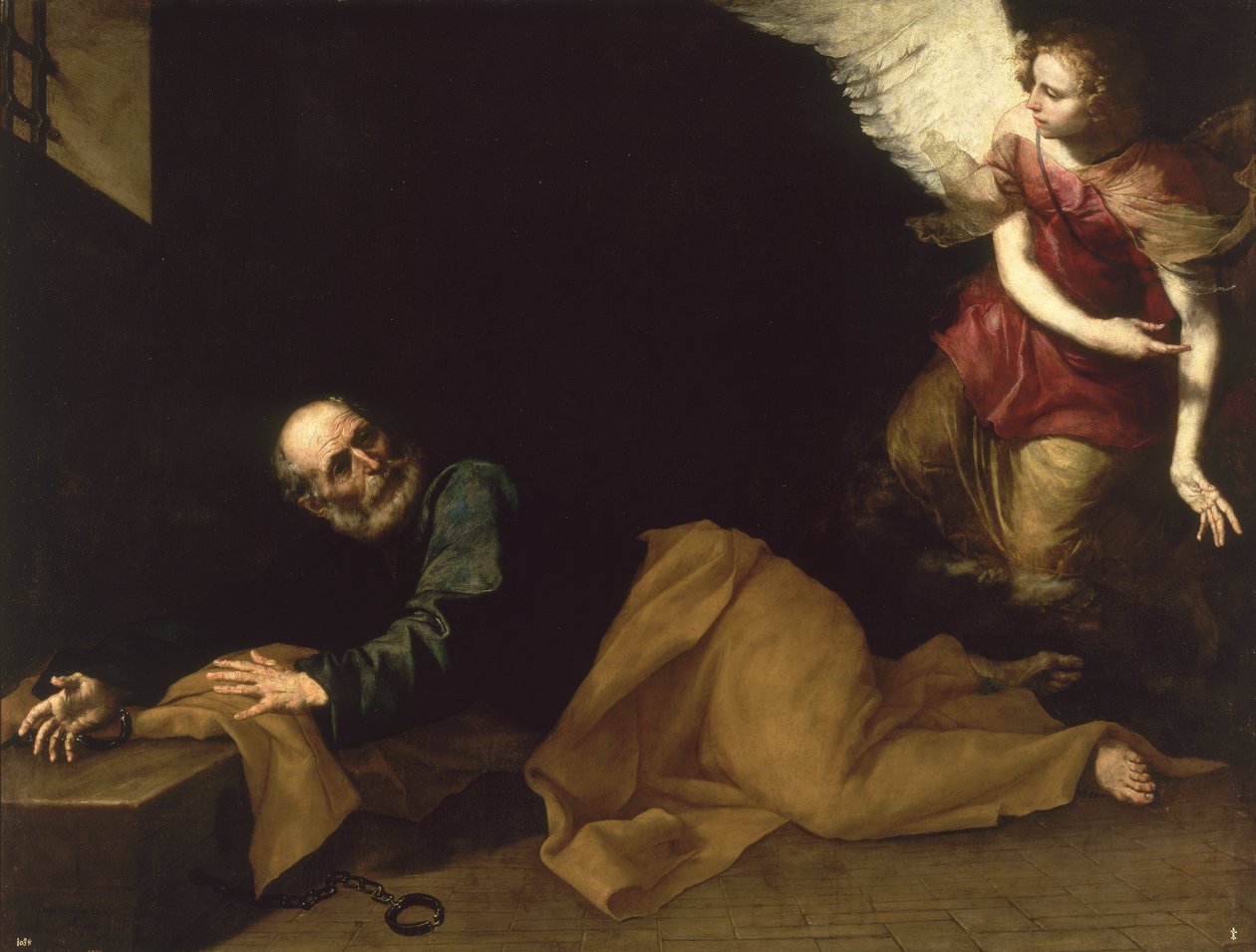 St. Peter befridd av en engel, 1639 av Jusepe de Ribera