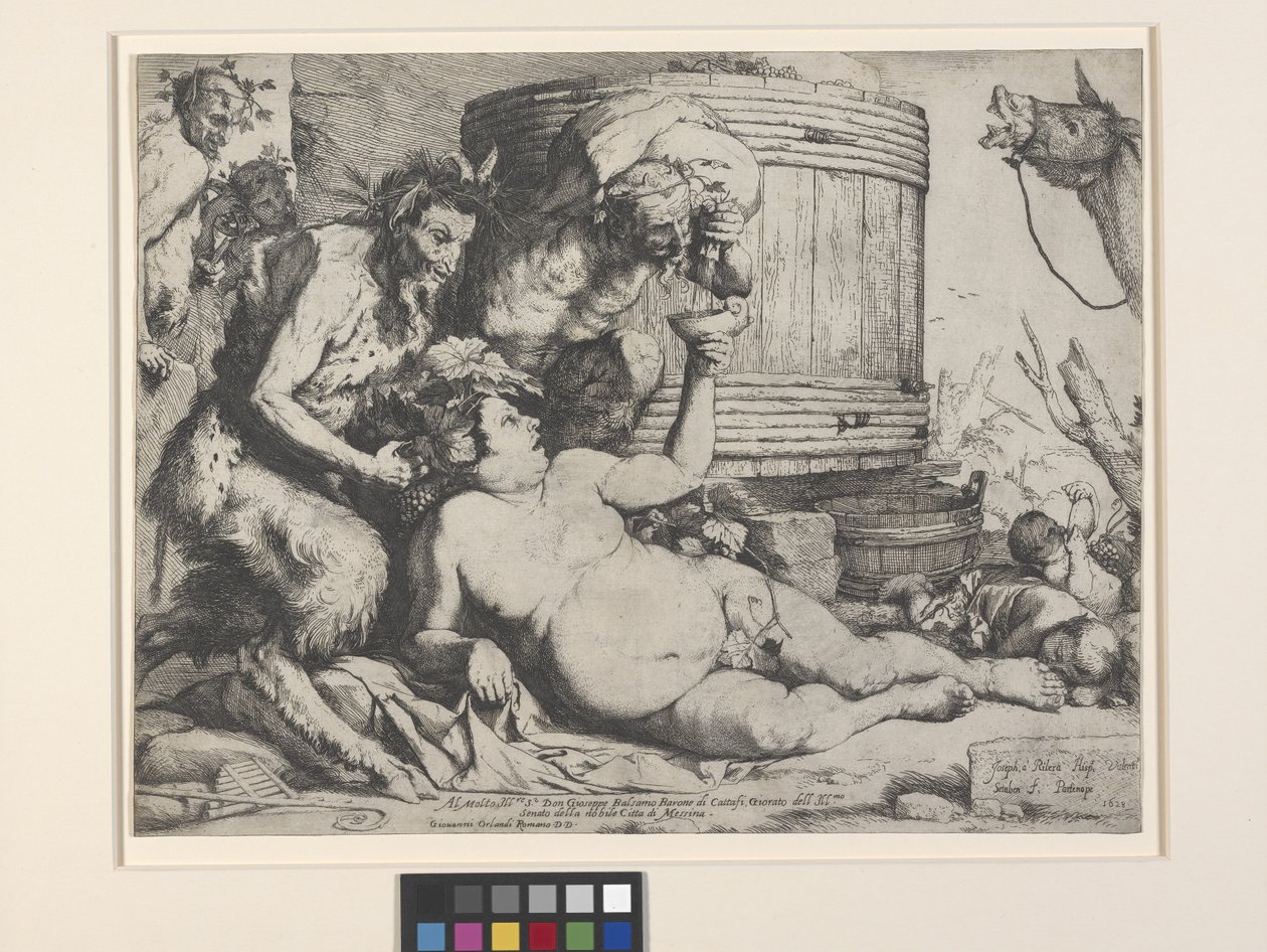 Drunken Silenus (etsing) av Jusepe de Ribera