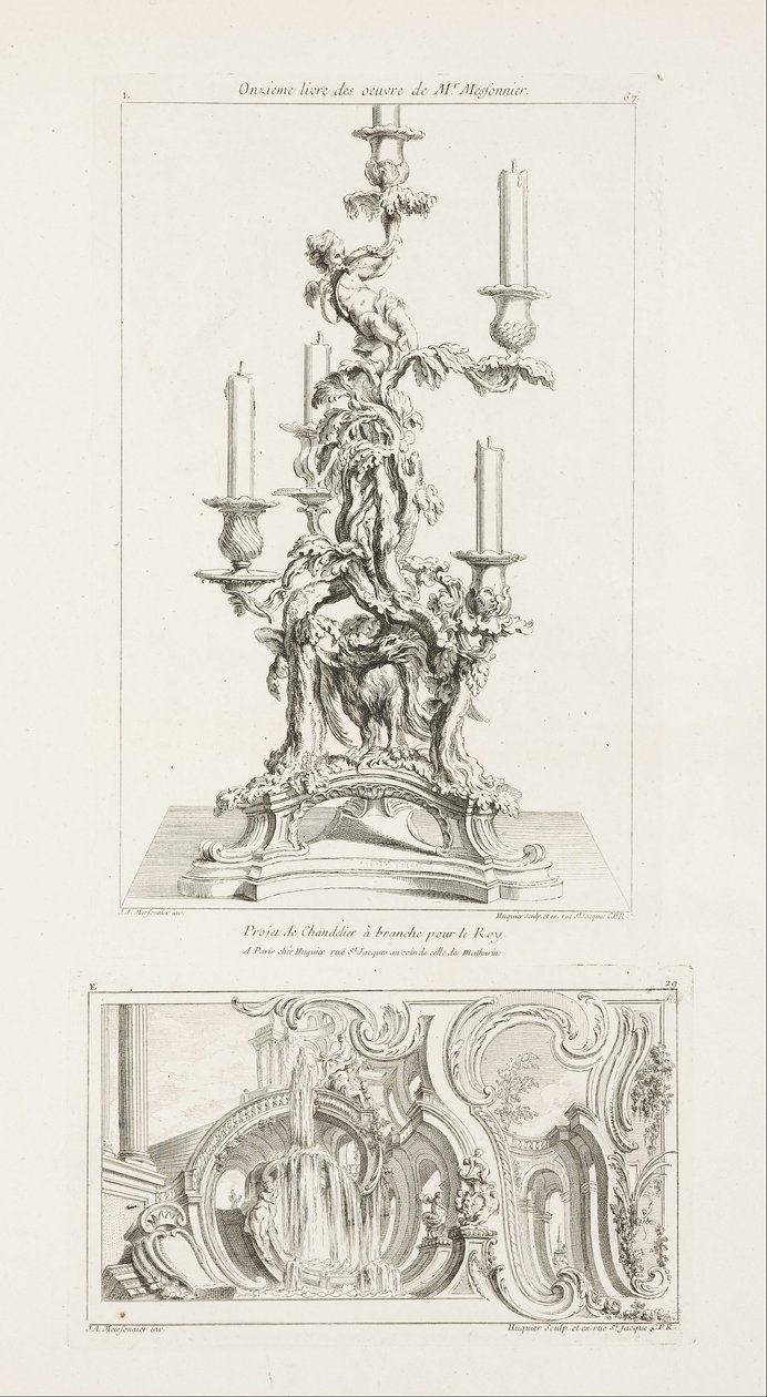 Branch Candlestick Project for the King av Juste Aurèle Meissonnier