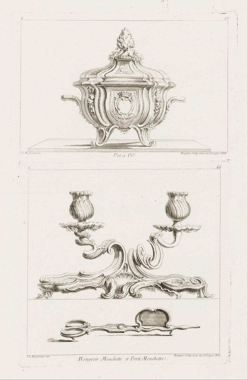 Pot a Oil., Terrine, 5. tallerken av Juste Aurèle Meissonnier