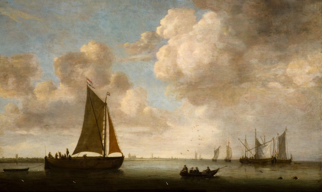 Fjern utsikt over den nederlandske kysten, 1660. av Justus Verwer