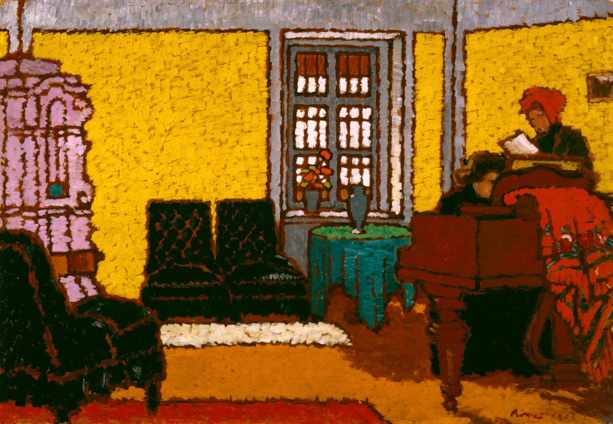 Interiør, 1909 (olje på papp) av József Rippl Rónai