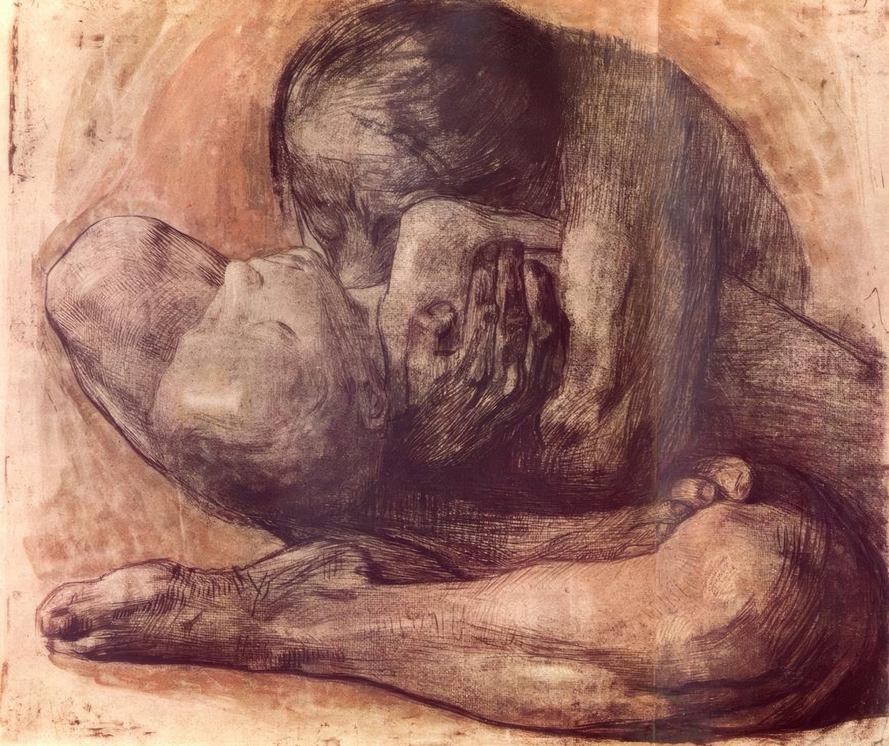 Kvinne med et dødt barn av Käthe Kollwitz