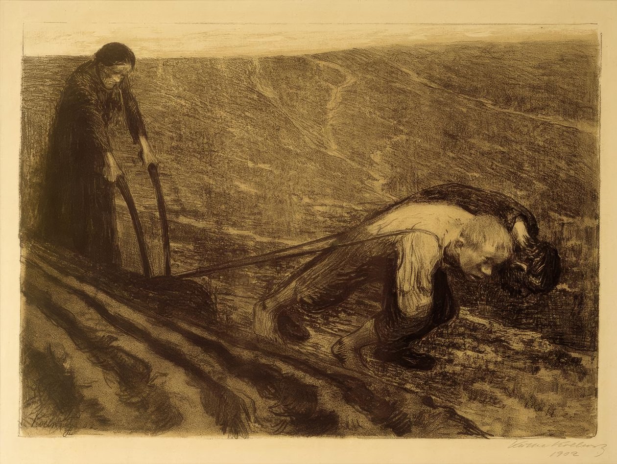 K. Kollwitz, plogtrekker og kone av Käthe Kollwitz