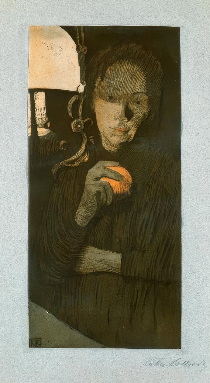 Kvinne med appelsin av Käthe Kollwitz