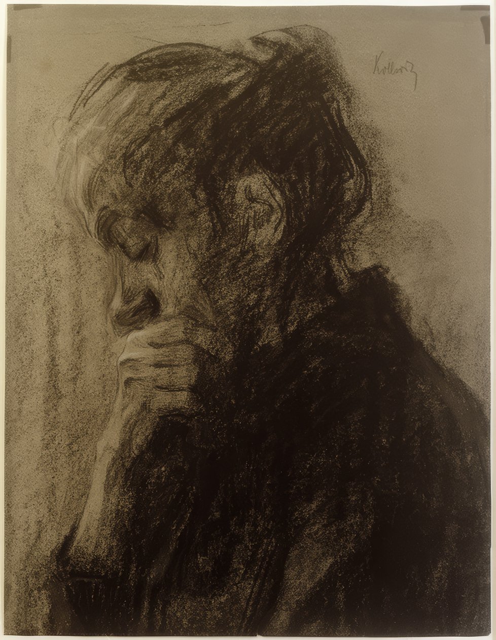 Kvinnehode i profil av Käthe Kollwitz