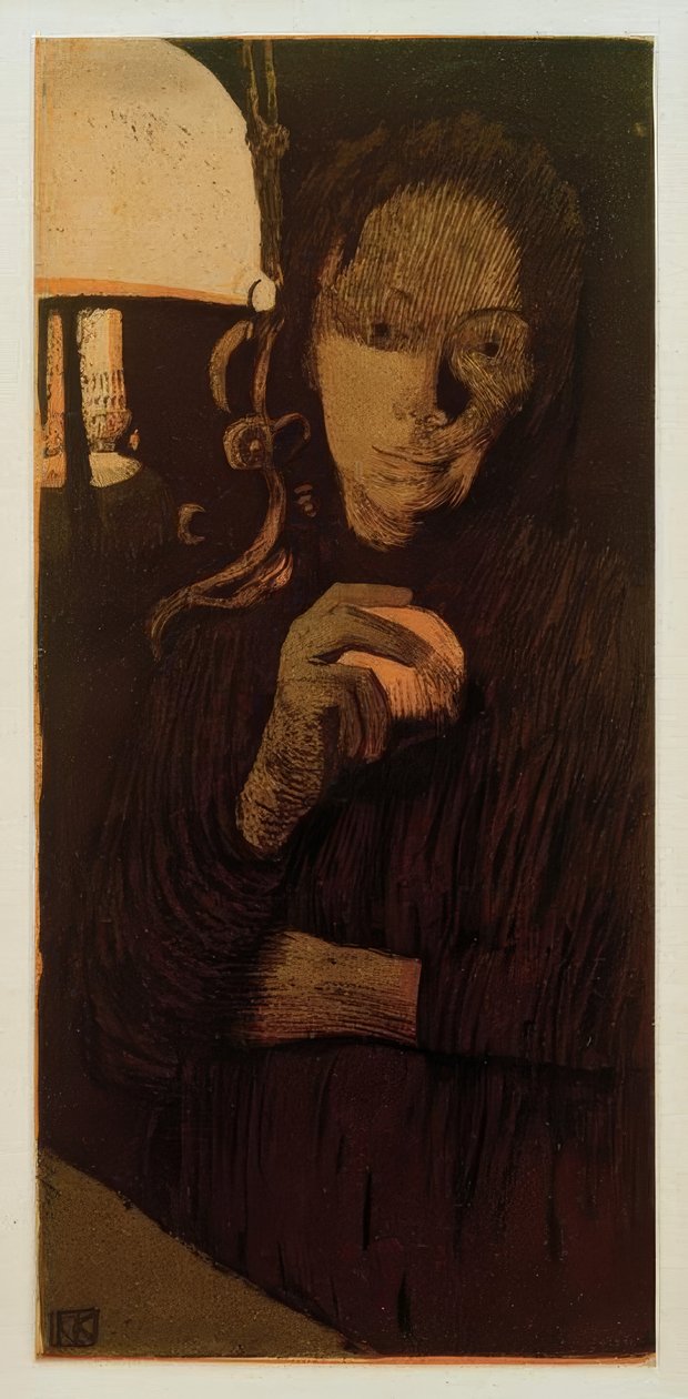 Käthe Kollwitz, kvinne med appelsin / 1901 av Käthe Kollwitz