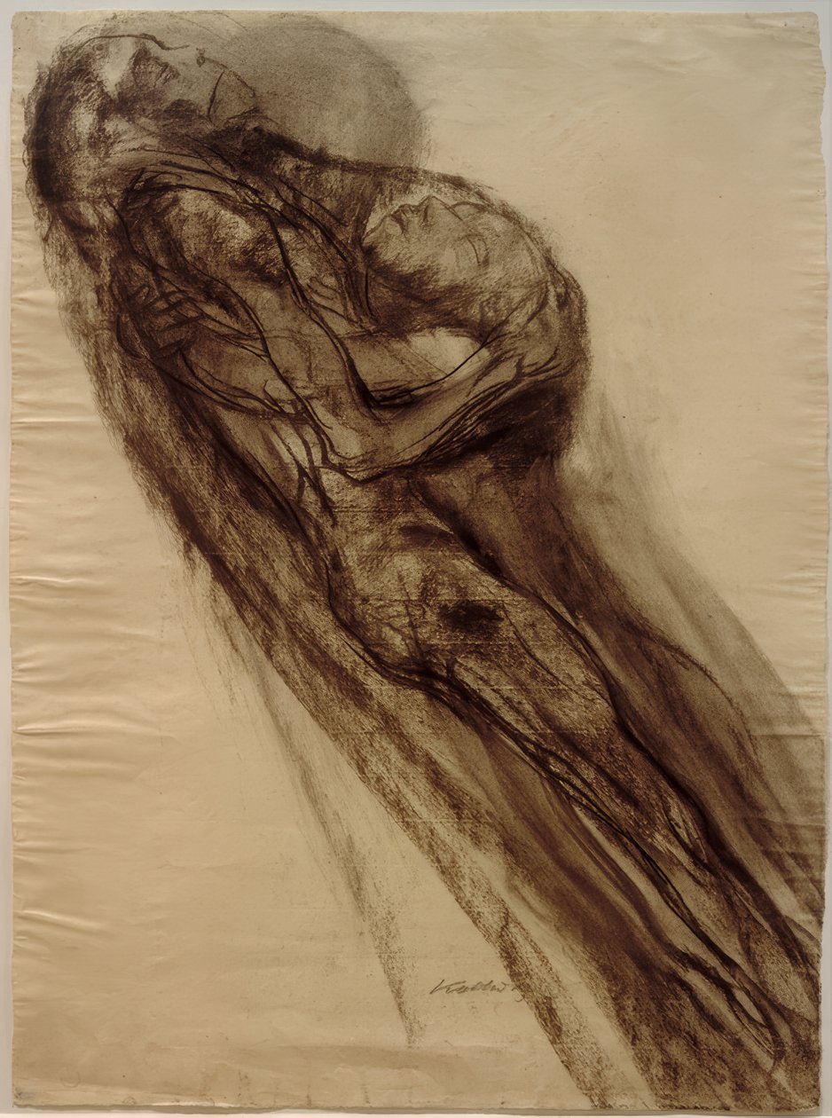 Død og kvinne, svevende av Käthe Kollwitz