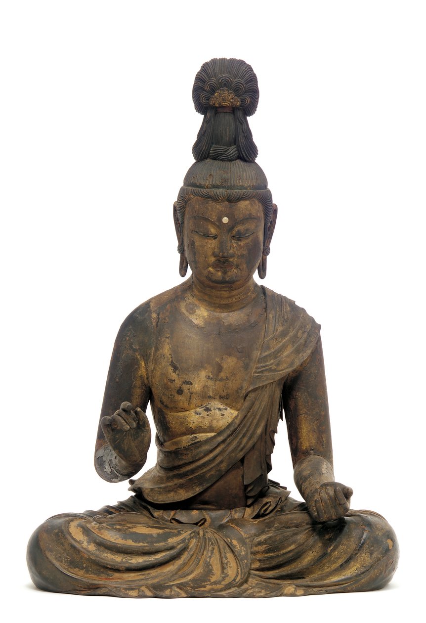 Bodhisattva, Kamakura-perioden, tidlig på 1200-tallet (tre med lakk, gull, kobber og krystall) av Kaikei
