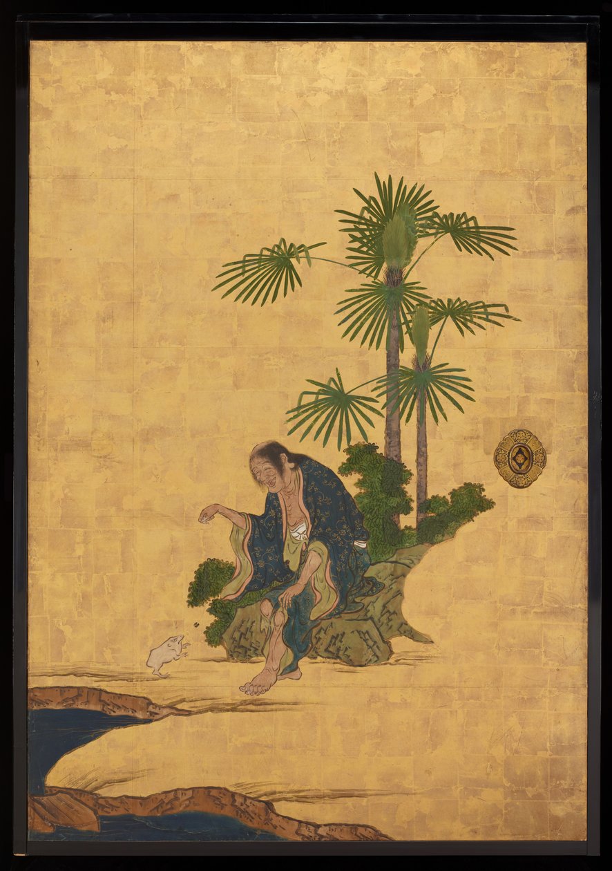 Taoist Immortals, ca. 1647 (blekk, farger og gull på papir) av Kano Sansetsu