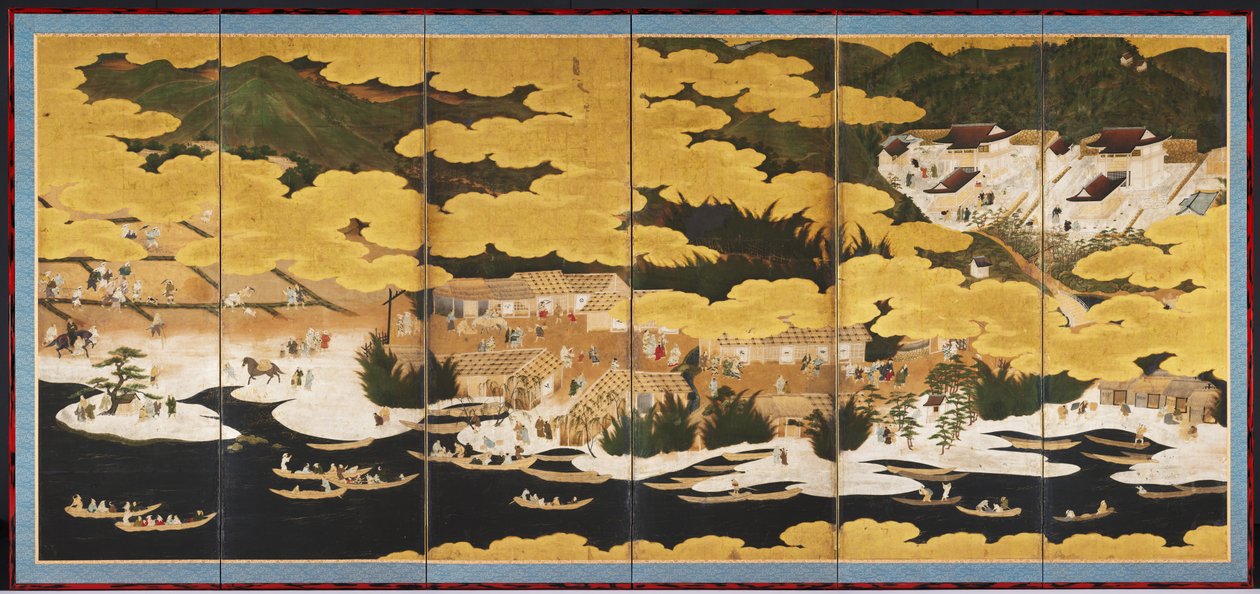 Berømt utsikt over Omi, 1660-90-tallet. av Kano Ein