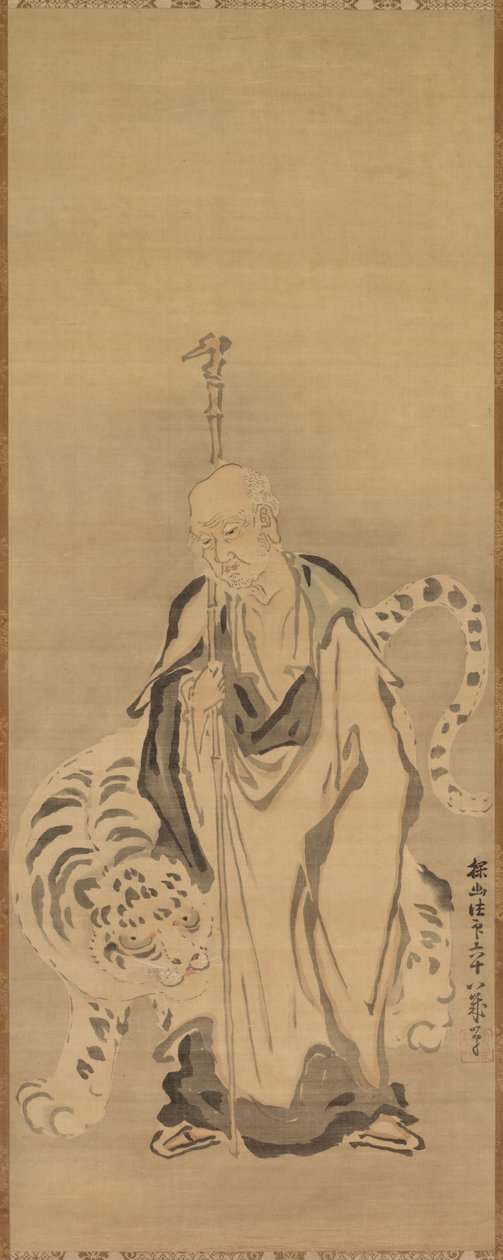 A Sage with Tiger, 1600-tallet. av Kanō Tan’yū