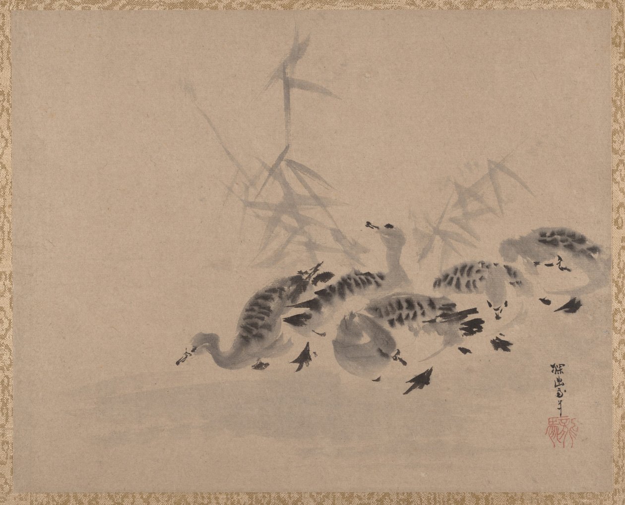 Ender og siv, ca. 1650. av Kanō Tan’yū