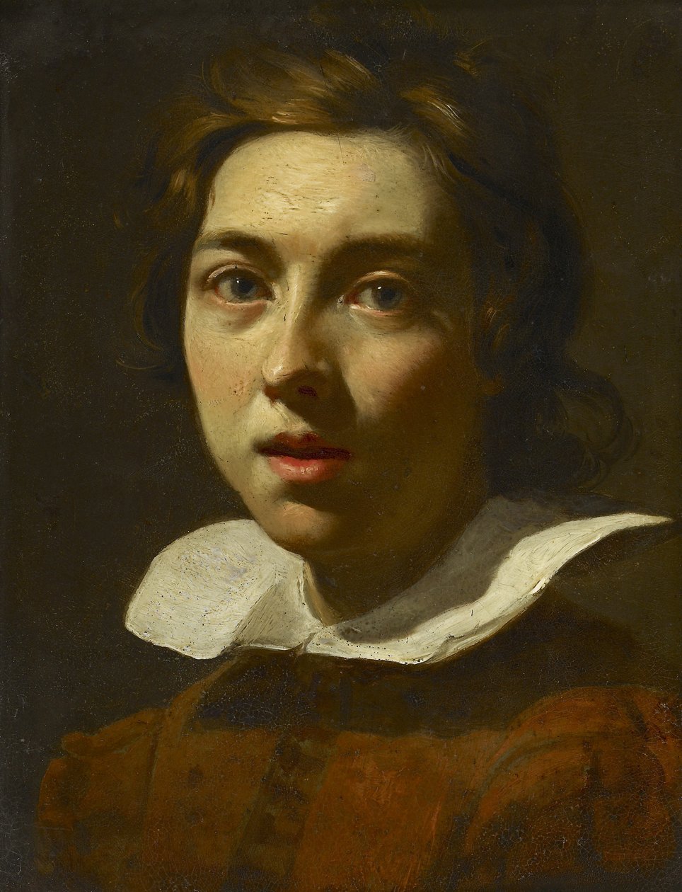 Portrett av en ung mann (olje på kobber) av Karel Dujardin