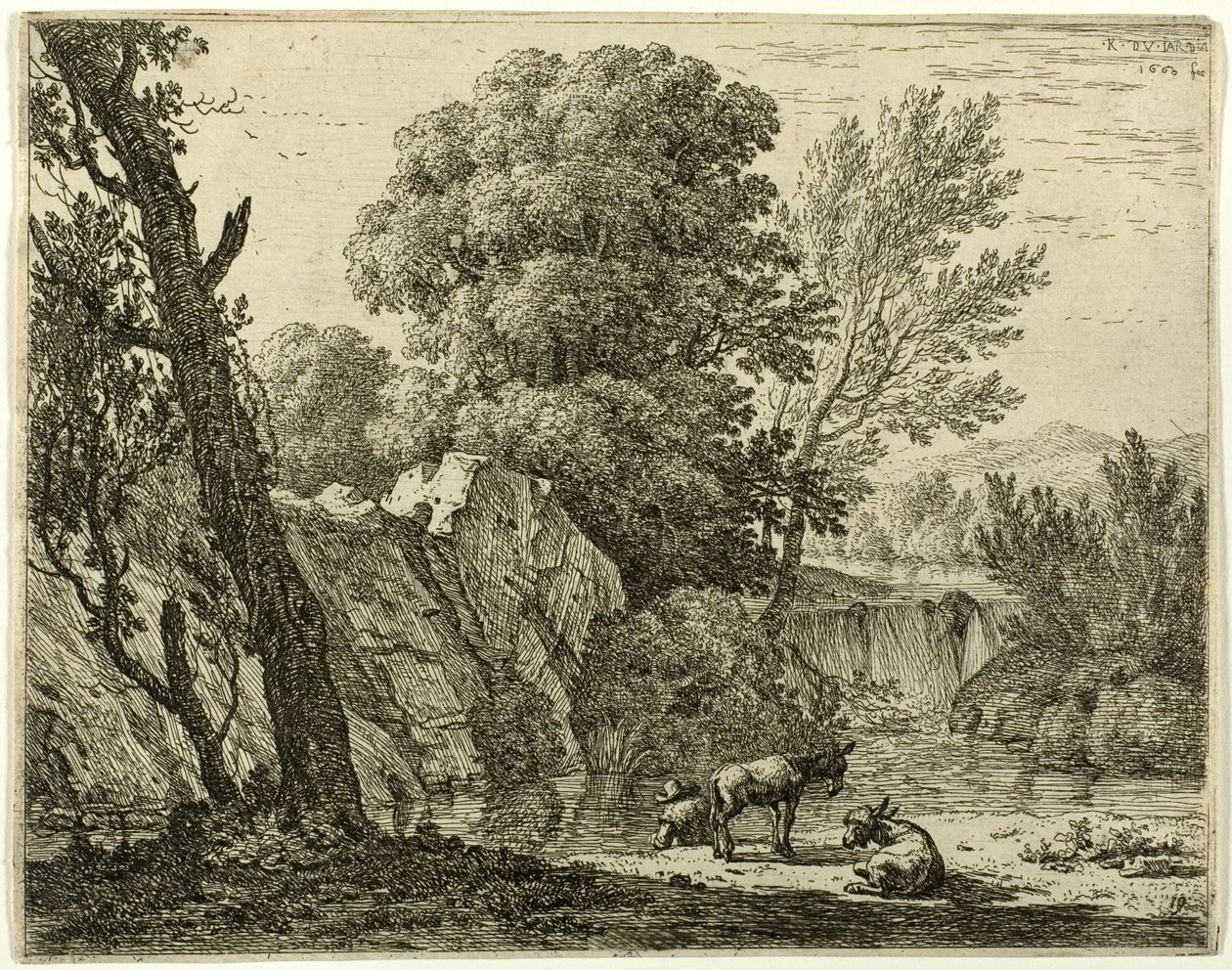 Pakkeren med to esler av Karel Dujardin
