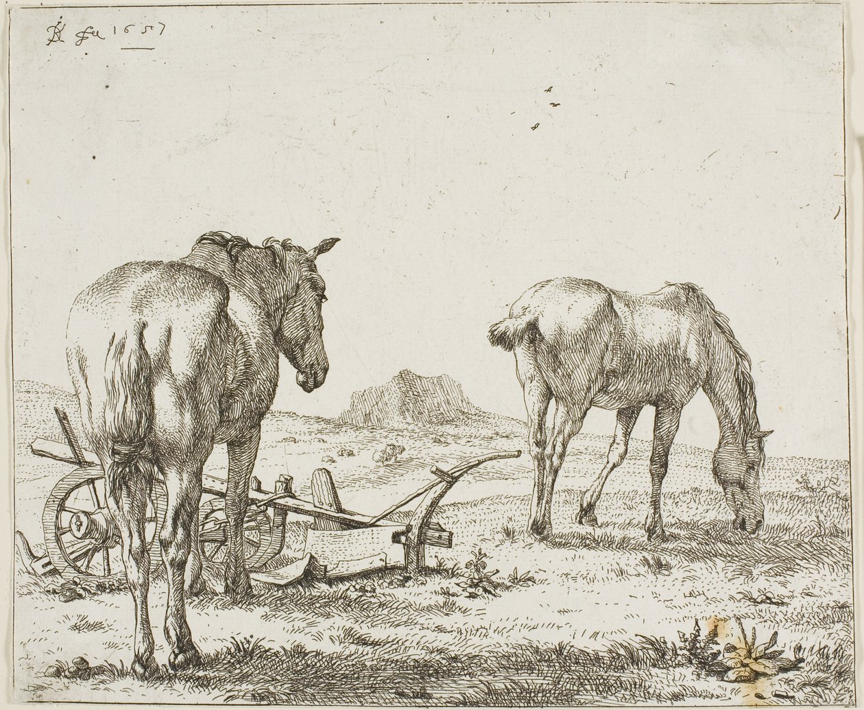 To hester ved en plog av Karel Dujardin