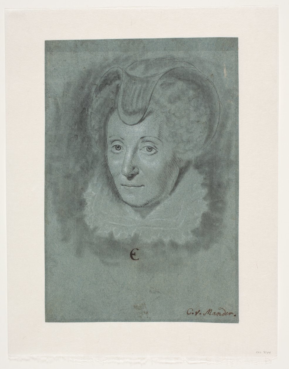 Damens portrett. Louise de Coligny. av Karel van III Mander