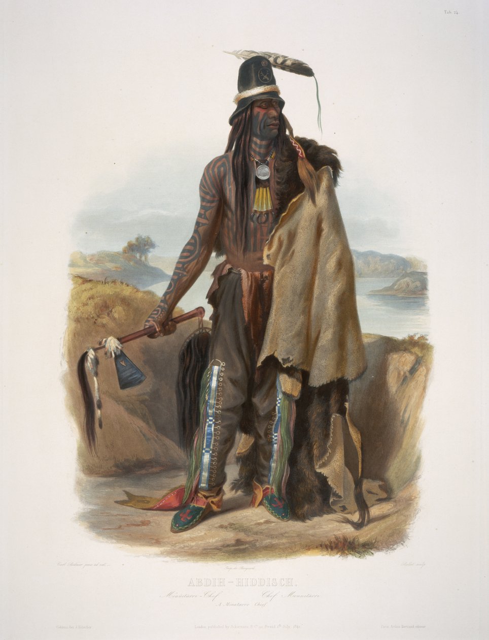 Abdih-Hiddisch. En Minatarre-sjef av Karl Bodmer