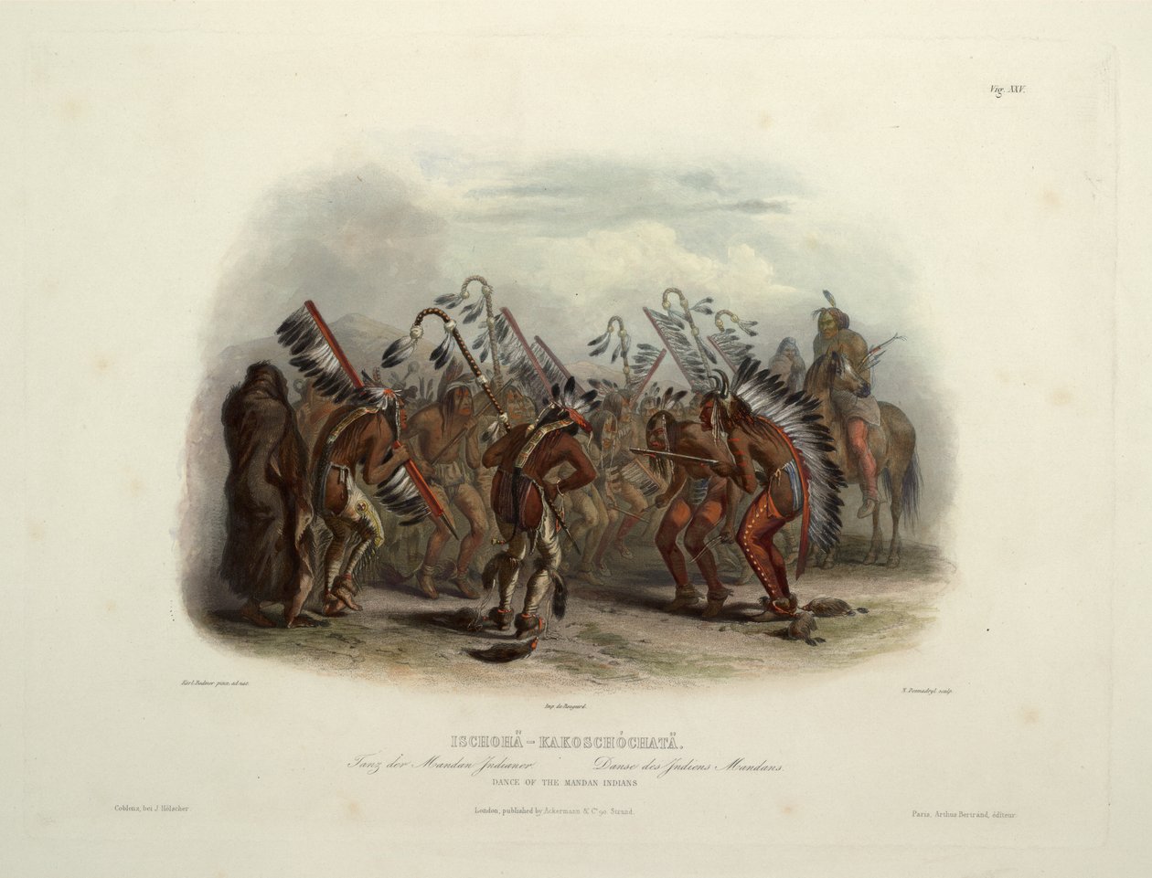 Ischohä-Kakoschochatä Dance of the Mandan Indianers av Karl Bodmer