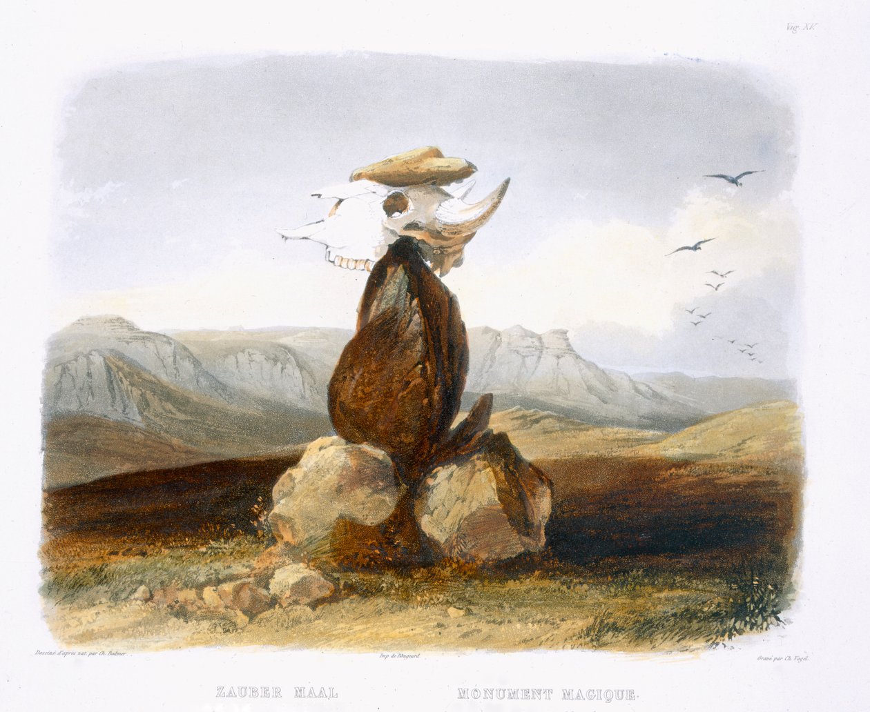 Magisk haug reist av Assiniboin-indianerne, plate 15 fra bind 1 av 