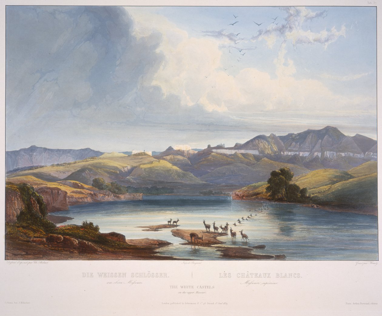 De hvite slottene på Upper Missouri av Karl Bodmer