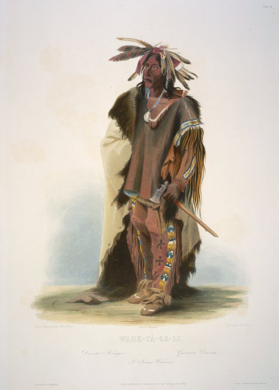 Wahk-ta-Ge-Li. En Sioux-kriger av Karl Bodmer