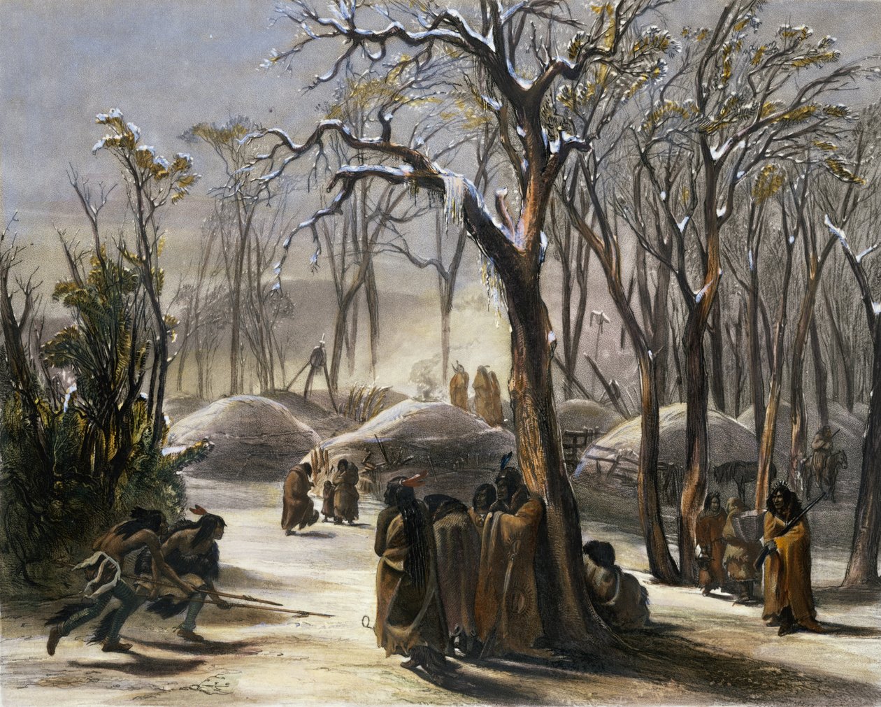 Winter Village of the Minatarres, plate 26 fra bind 2 av 