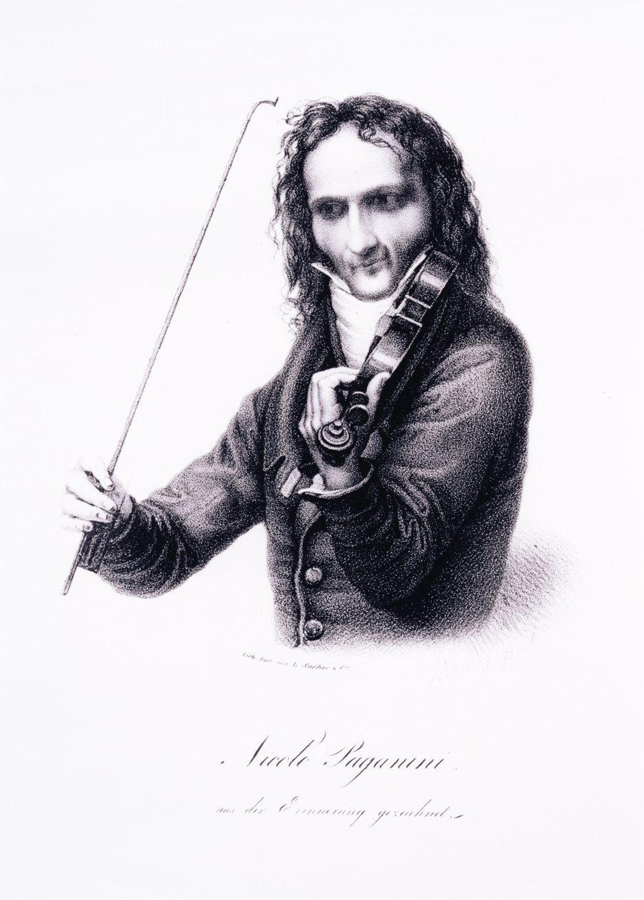 Portrett av Niccolo Paganini, italiensk fiolinist av Karl Joseph Begas