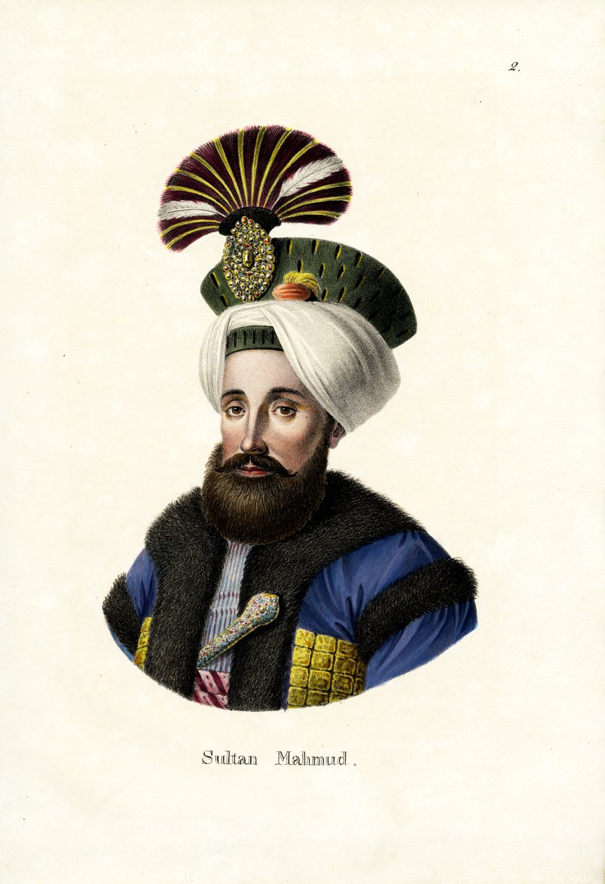 Sultan Mahmud E. (1784-1839), 1824 av Karl Joseph Brodtmann