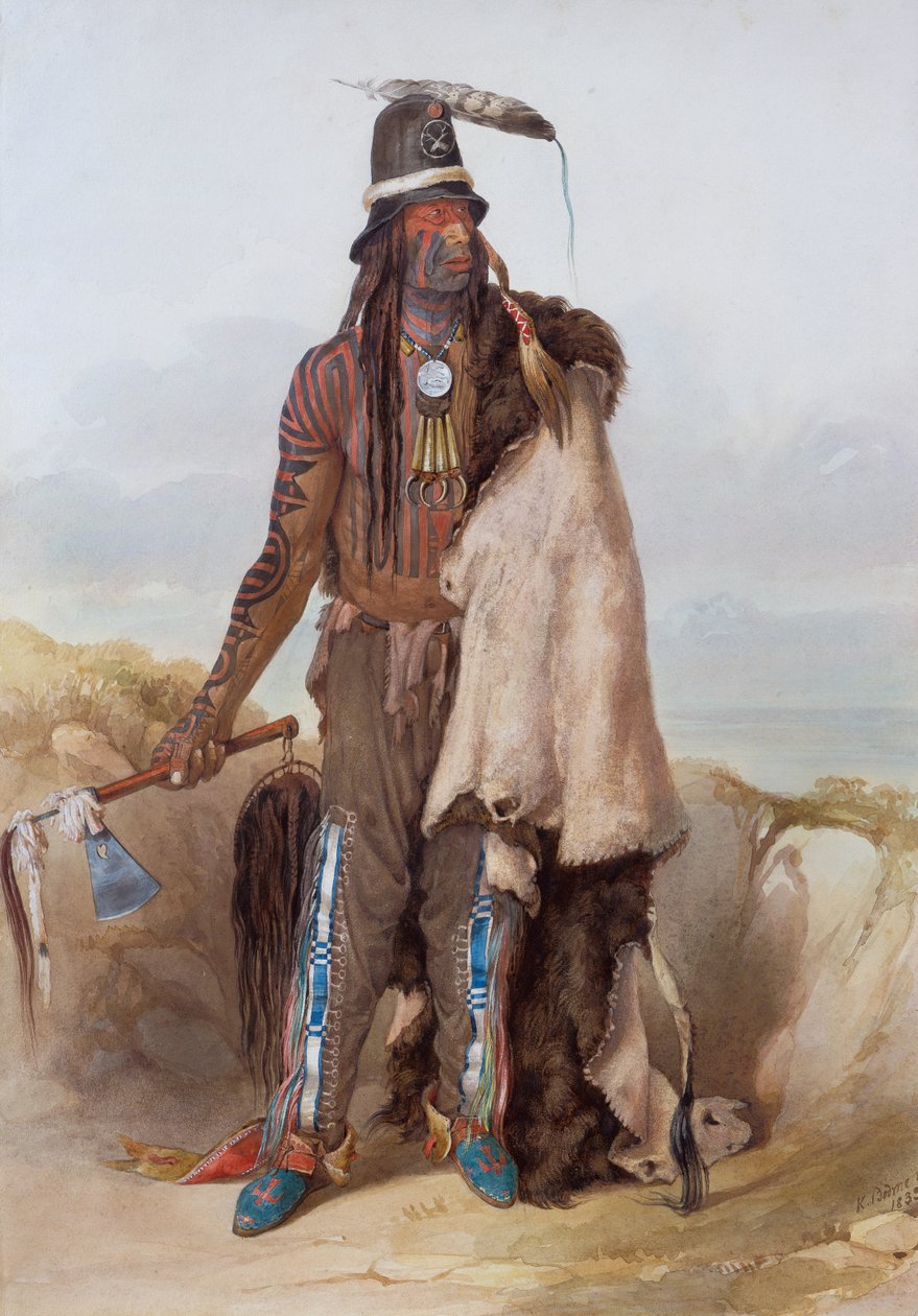 Abdih-Hiddisch, Minatarre-sjefen av Karl Bodmer