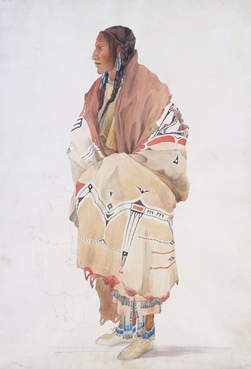 Chan-cha-wi-art-win, Teton til mann av Karl Bodmer